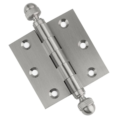 Embassy 3 x 3 Solid Brass Hinge, Satin Nickel Finish with Acorn Tips 3030US15A-1